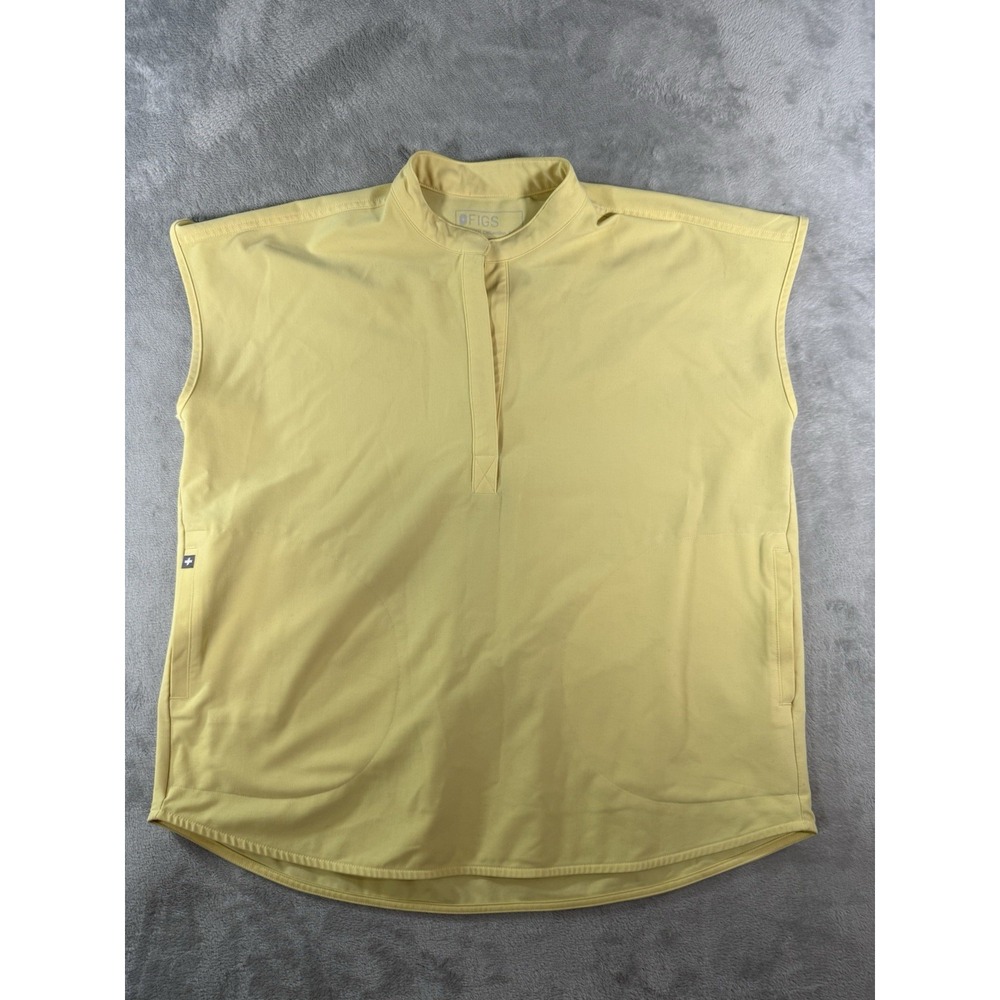 Figs Scrub Top Women's Medium Yellow Oversized Rafaela Healthcare Workwear